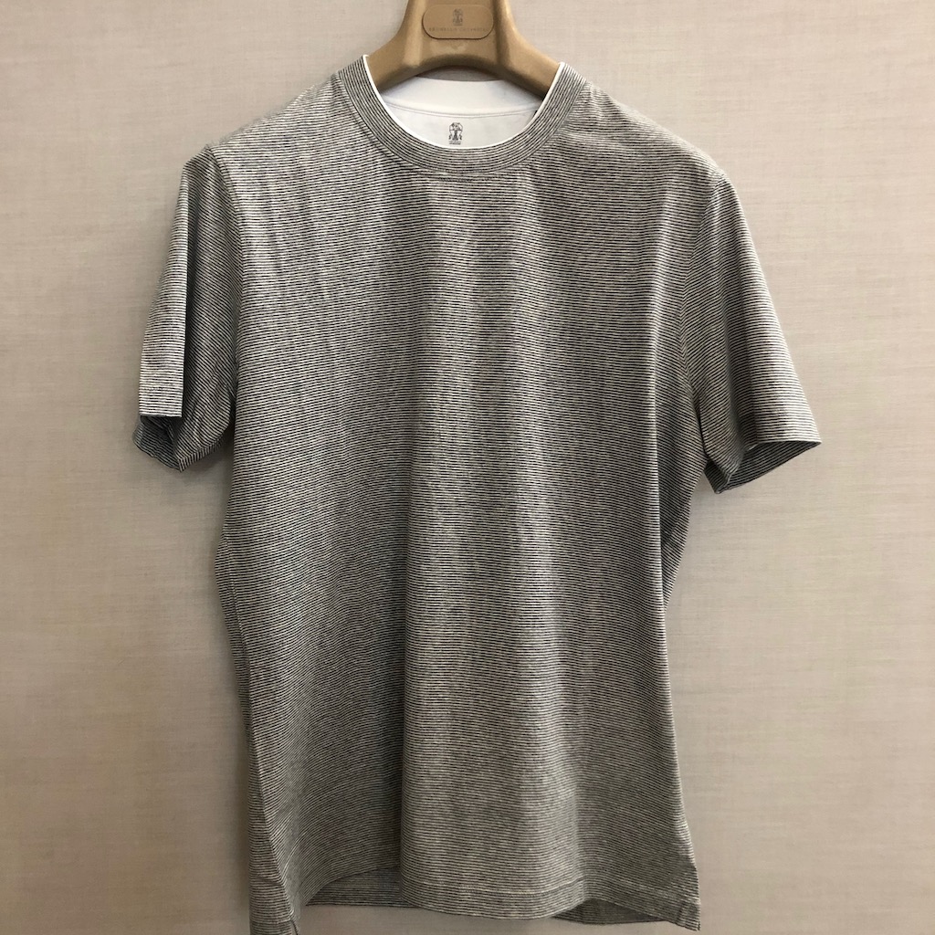 CUCINELLI T-Shirt RN STRIPE