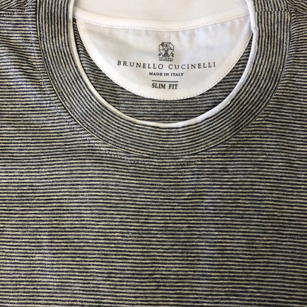 CUCINELLI T-Shirt RN STRIPE